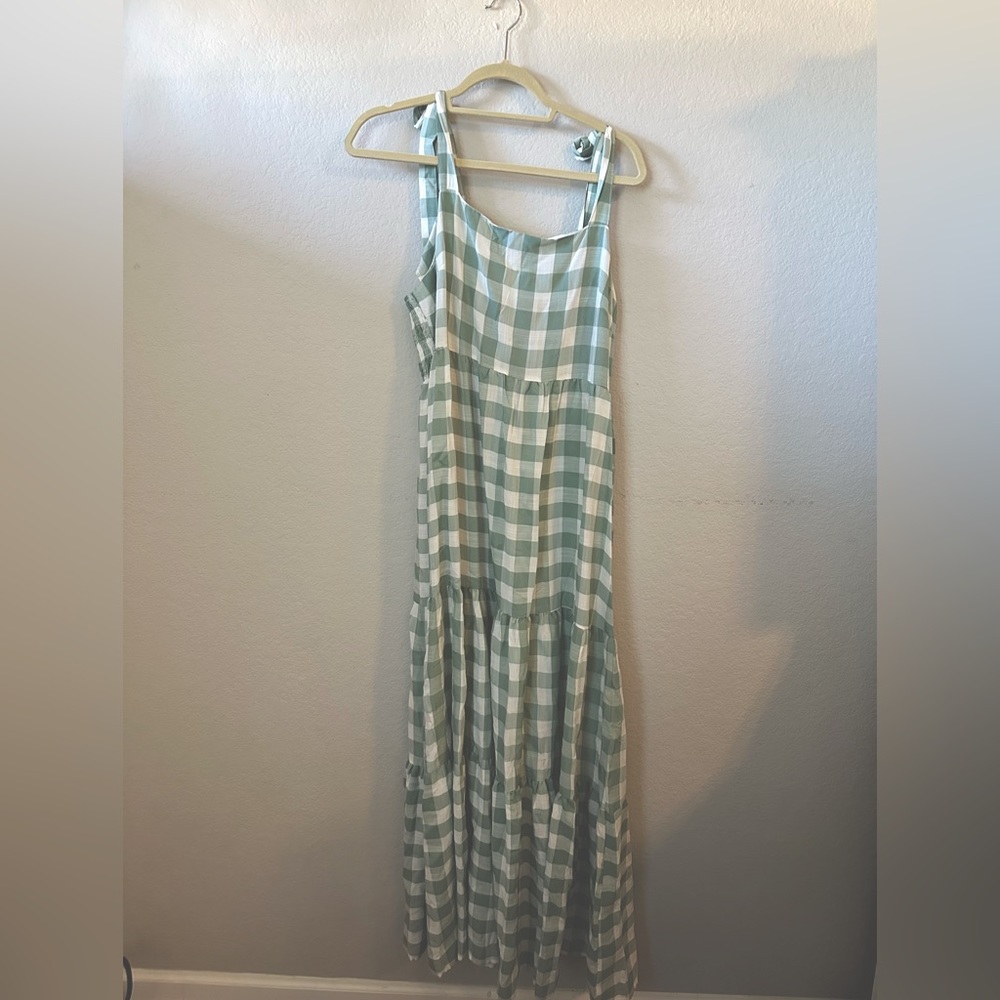 Mint gingham summer maxi